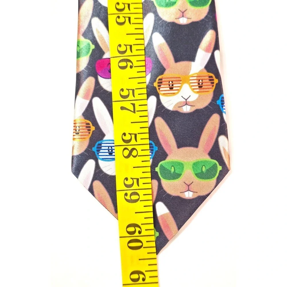 This Wear Novelty Rabbit Glasses Tie Fun Optician Theme Conversation Menswear - Picture 3 of 6